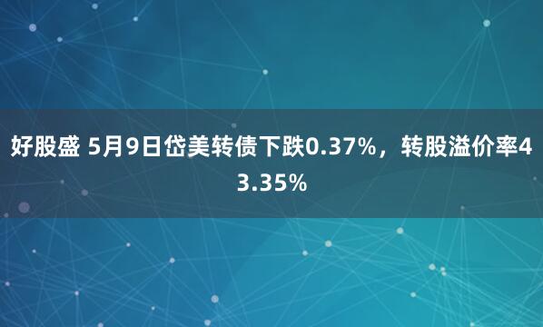 好股盛 5月9日岱美转债下跌0.37%，转股溢价率43.35%